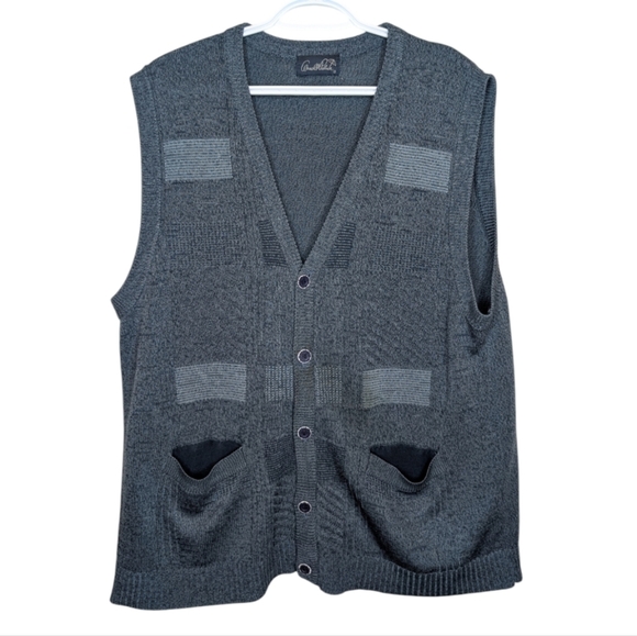 Arnold Palmer Vintage Blue Patchwork Knit Button Down Men's Cardigan XL - Picture 1 of 8